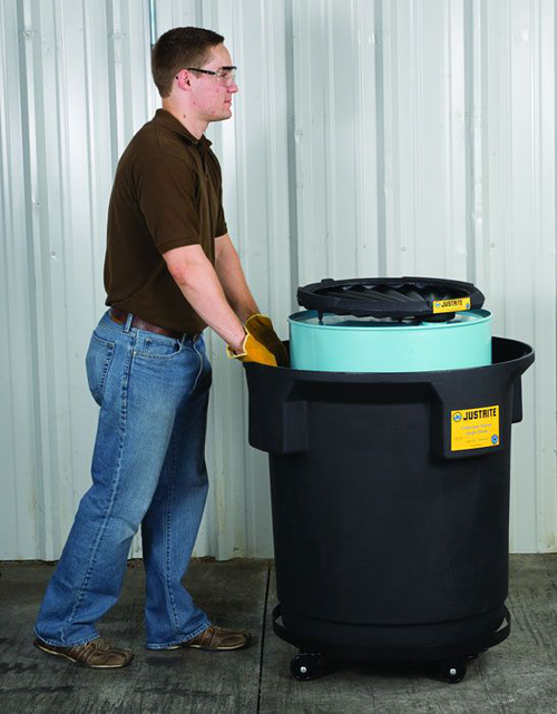 Single Drum Collection Center for 55-Gallon Drum, EcoPolyBlend™, Black - 28685