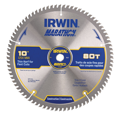 IRWIN SAW BLD 10" 80T MARATHON CD