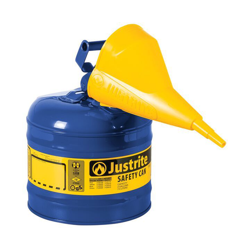 2 Gallon Steel Safety Can for Kerosene, Type I, Funnel, Flame Arrester, Blue - 7120310