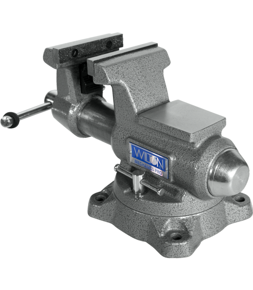 WILTON 845M, Mechanics Pro 4-1/2" Jaw Width, Round Channel Vise with Swivel Base