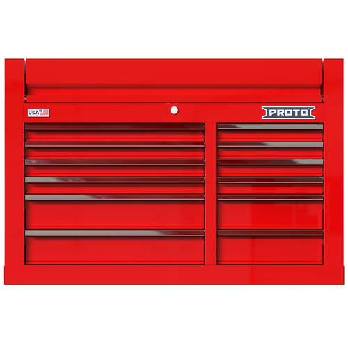 PROTO 42 Inch 12 Drwr Top Red Chrome