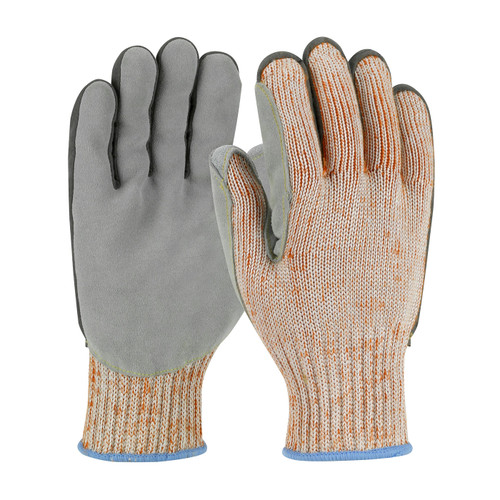 Scrap King™ 09-H550SLPV  Leather Palm Gloves, Size XL, Orange, ANSI A9