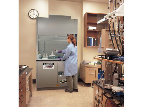 31 Gallon, 1 Shelf, 2 Doors, Self Close, Flammable Cabinet, Sure-Grip® EX Under Fume Hood, Silver - 884824