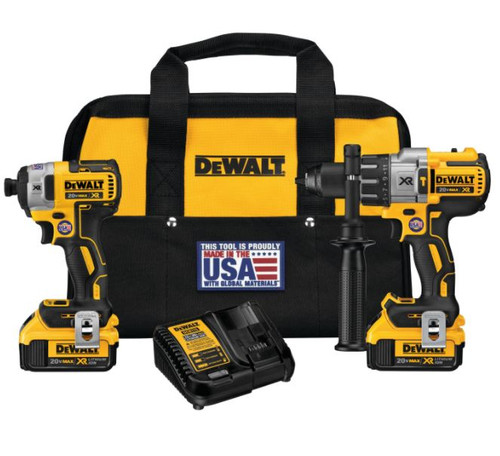 DEWALT 20V MAX* XR Brushless Impact Driver and Hammer Drill Combo Kit, Premium 4.0Ah, Cordless