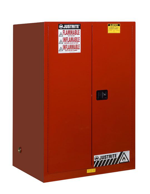 90 Gallon, 2 Shelves, 2 Doors, Manual Close, Sure-Grip® EX Flammable Cabinet, Red - 899001