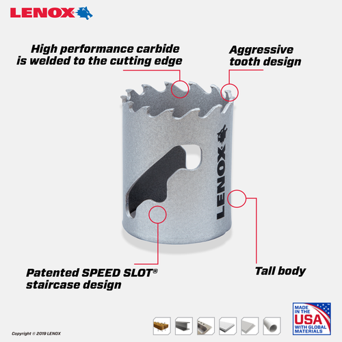 LENOX Carbide Hole Saw, 1 3/4-Inch44 Mm)