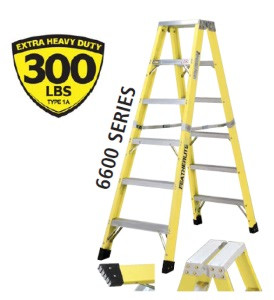 7FT Fiberglass Twin Step Ladder 300LB
