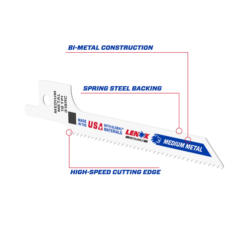 LENOX Recips 318Rc 3 5/8X5/16X.035X18 5/Pk
