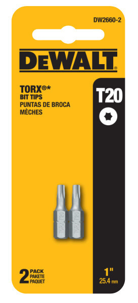 DEWALT T20 Torx 1" Bit Tip Carded 2Pk