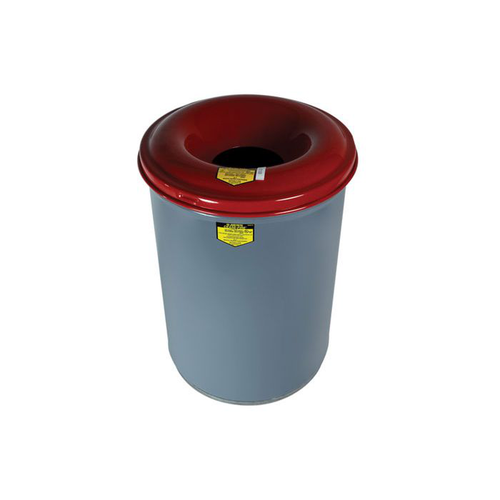 12 Gallon Steel Waste Receptacle, Cease-Fire® Safety Drum Can with Steel Head, Gray - 26412