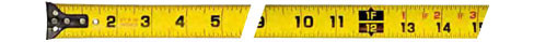 25FT C1 Blade High Viz Orange Wide Blade Short Tape Measure 6/PK