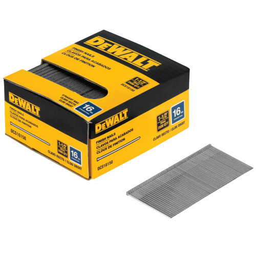 DEWALT Finish Nails, 1-1/2-Inch, 16Ga, 2500-Pack
