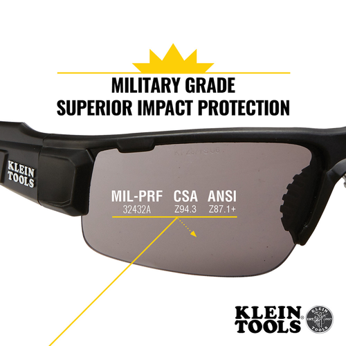 Klein Professional Safety Glasses, Gray Lens