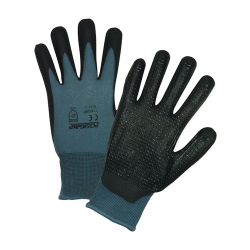 G-Tek® PosiGrip® 715SBP  SeamlessGlove Coated, Size M, Gray