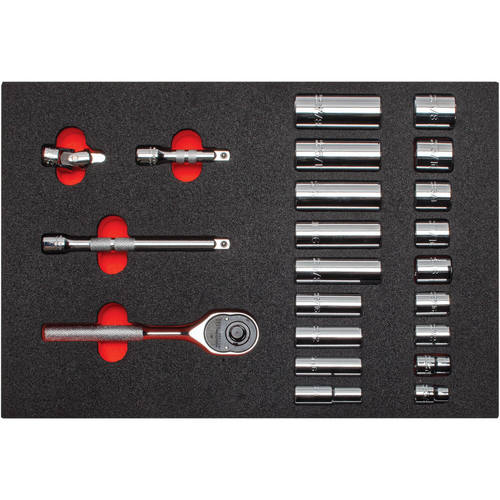 PROTO SET SKT 3/8 DR 22 PC 6 PT FOAMED