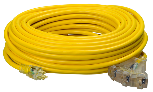 Southwire 100ft SJTW 12/3 Three-Way Power Block W/ Lighted End  (Yellow) 4/BX