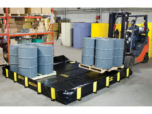 10' x 10' x 12", 745 Gallon Spill Capacity, Drive Over Berm, Rigid-Lock QuickBerm®, Black - 28519