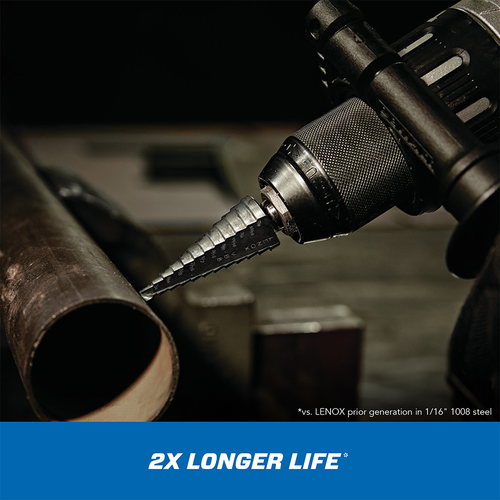 LENOX 30909-VB9 Vari-Bit 7/8-Inch, 1-1/8-Inch And 1-7/32-Inch Step Drill Bit With 3/8-Inch Shank