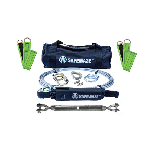 SafeWaze 100' Cable HLL: Cross Arm Straps, Web Energy Absorber 