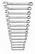 14-Pc. Full Polish Combination Non-Ratcheting Wrench Set Metric