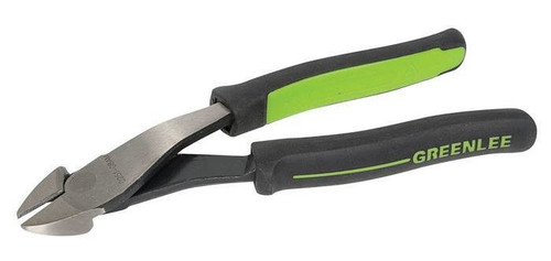 GREENLEE 8" High-Leverage Diagonal Cutting Pliers, Angled Head (Molded Grip)