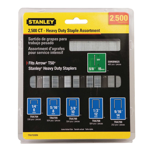 STANLEY® HEAVY DUTY STAPLES/BRADS - 2,500 PK