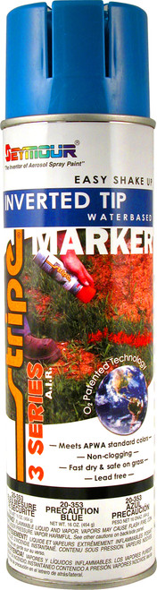 Seymour Precaution Blue Upside-Down Water-Base Spray Paint 16oz   12/CS