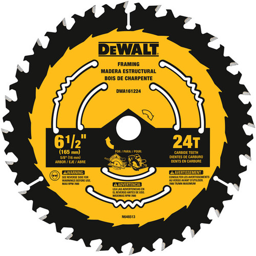 DEWALT 6-1/2-Inch 24-Tooth Circular Saw Blade