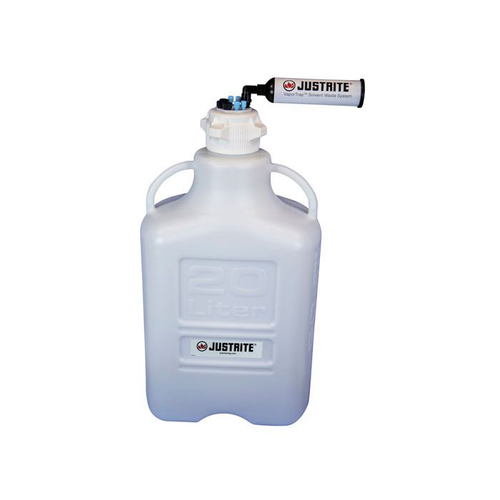 20 Liter HDPE Carboy with Filter Kit, VaporTrap™, 4 Ports 1/8" Tubing, 3 Ports 1/4" Tubing, 83mm Cap - 12813