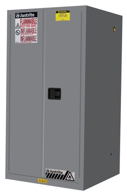 60 Gallon, 2 Shelves, 2 Doors, Manual Close, Flammable Cabinet, Sure-Grip® EX, Gray - 896003