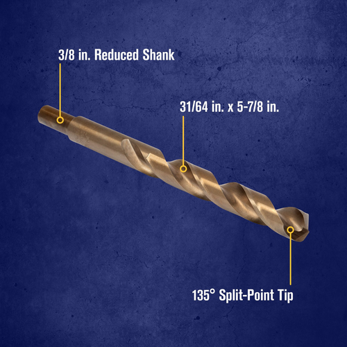 IRWIN DRL BIT 31/64 X 5-7/8 COBALT