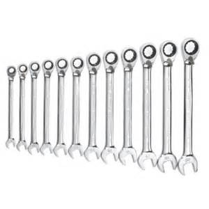12 Pc. Reversible Combination Ratcheting Wrench Set Metric