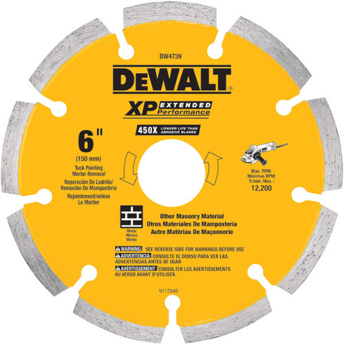 DEWALT 0.250 Xp Diamond Tuck Point Blade, 6-Inch