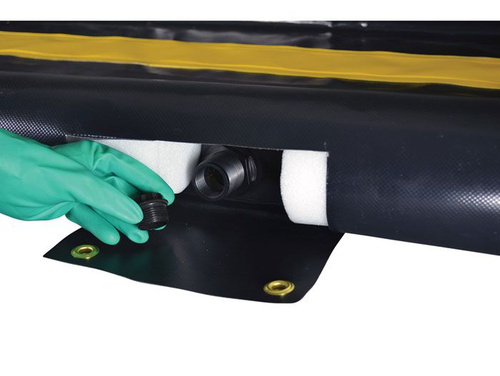 10' x 18' x 4", 425 Gallon, Drive-Through Washdown Spill Containment Berm, QuickBerm® - 28578