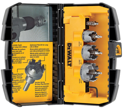 DEWALT Hole Saw Kit, Metal Cutting, Carbide, 3-Piece