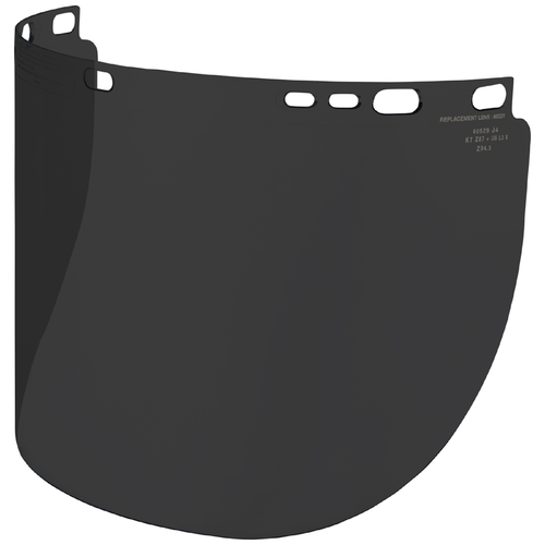 Replacement Face Shield Lens, Full Brim Hard Hat, Gray Tint