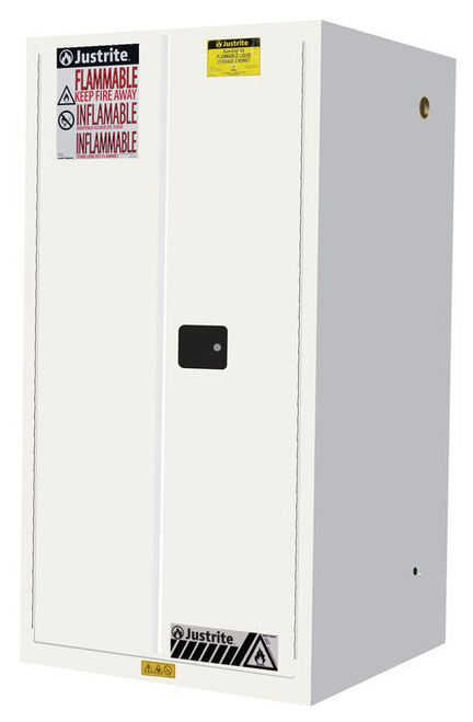 60 Gallon, 2 Shelves, 2 Doors, Manual Close, Flammable Cabinet, Sure-Grip® EX, White - 896005