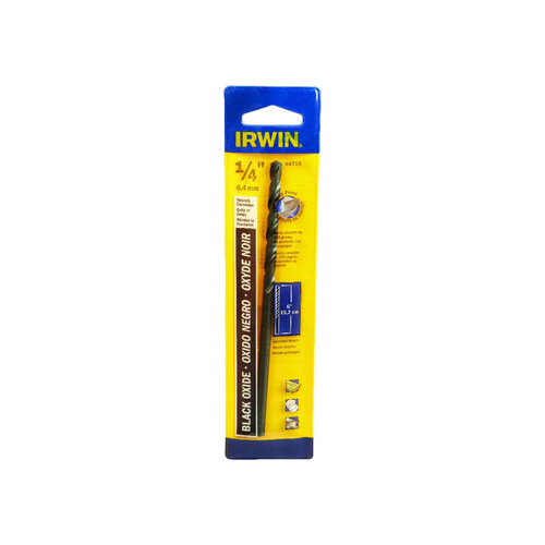 IRWIN DRL 1/4 A6 6" 135' BLK OX CARDED