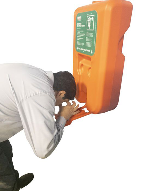 10 Gallon, Portable Self-Contained Hughes Eye Wash Station, Gravity-Fed - 10GFEW