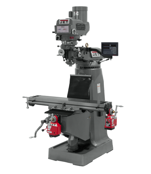 JTM-4VS-1 Mill With Newall DP700 DRO With X and Y-Axis Powerfeeds and 6" Riser Block