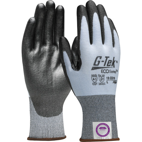 G-Tek® ECO Series™ 19-D318  Cut Resistant Gloves, Size XS, Blue, ANSI A3