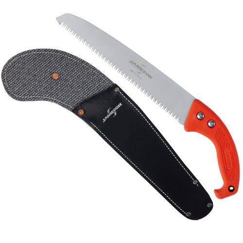 Jameson Straight Blade Hand Saw With Ergonomic Handle & Belting Scabbard, 11"