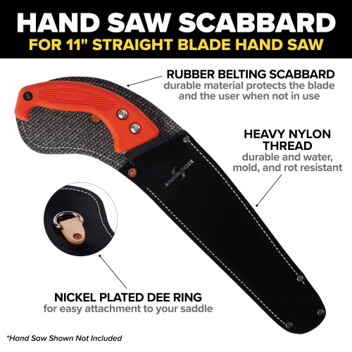 Jameson Straight Blade Hand Saw With Ergonomic Handle & Belting Scabbard, 11"