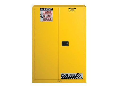 45 Gallon, 2 Shelves, 2 Doors, Manual Close, Flammable Cabinet, Sure-Grip® EX, Yellow - 894500