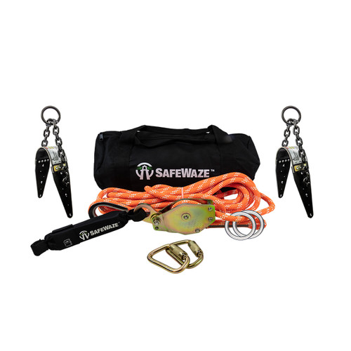 SafeWaze 80' Kernmantle Rope HLL: Chain Anchors 