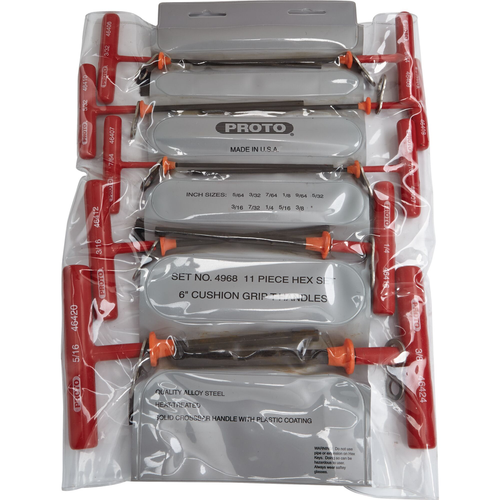 PROTO Set Hex Key T Handle 11Pc-Teth
