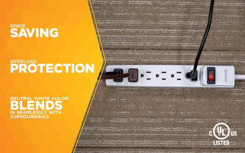 Woods POWERSTRIP, 6 OUTLET 8' CORD 6/BX