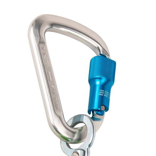 SafeWaze Latitude 6' Single Web SRL: Alu Carabiner, Rebar Hook