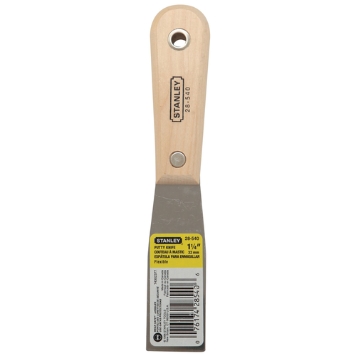 STANLEY® WOOD HANDLE FLEXIBLE PUTTY KNIFE - 1-1/4"