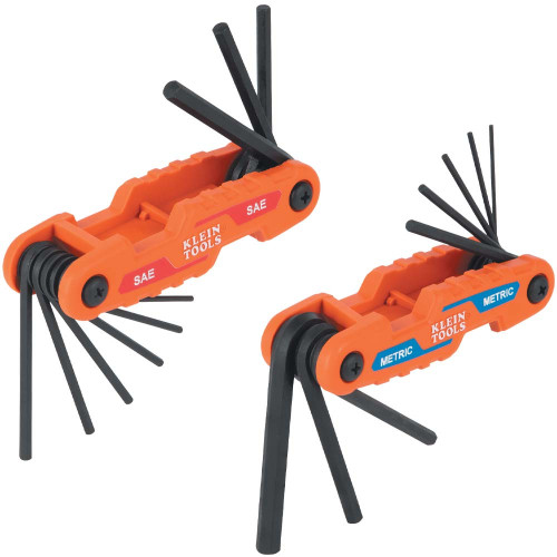 Compact Folding Hex Key Set, SAE and Metric
